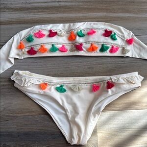 OndadeMar Colorful Tassel Bikini Set size small